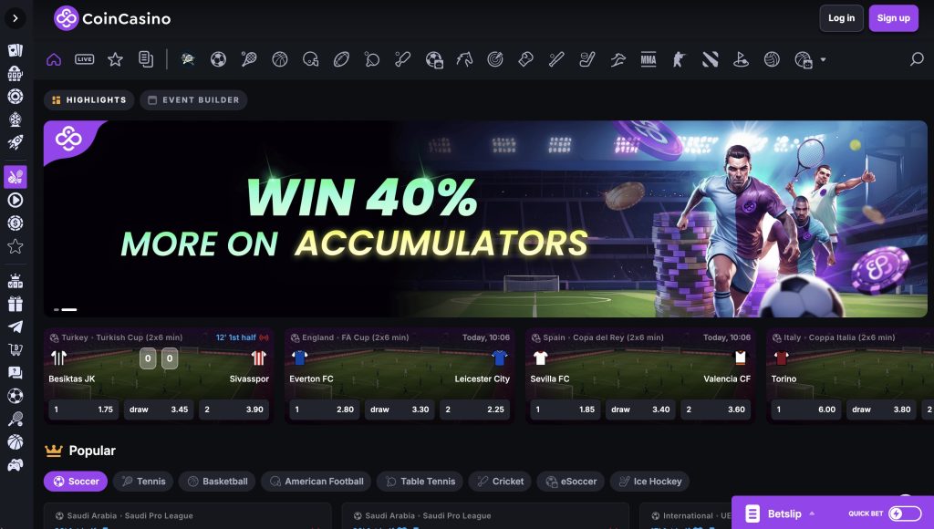 CoinCasino Crypto Betting Site