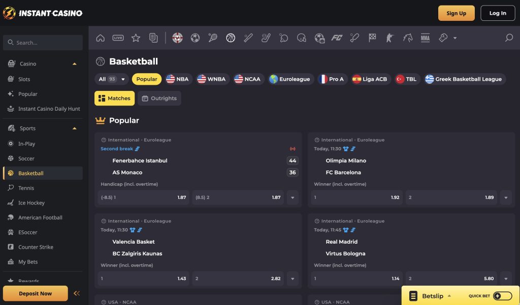 Instant Casino Sportsbook